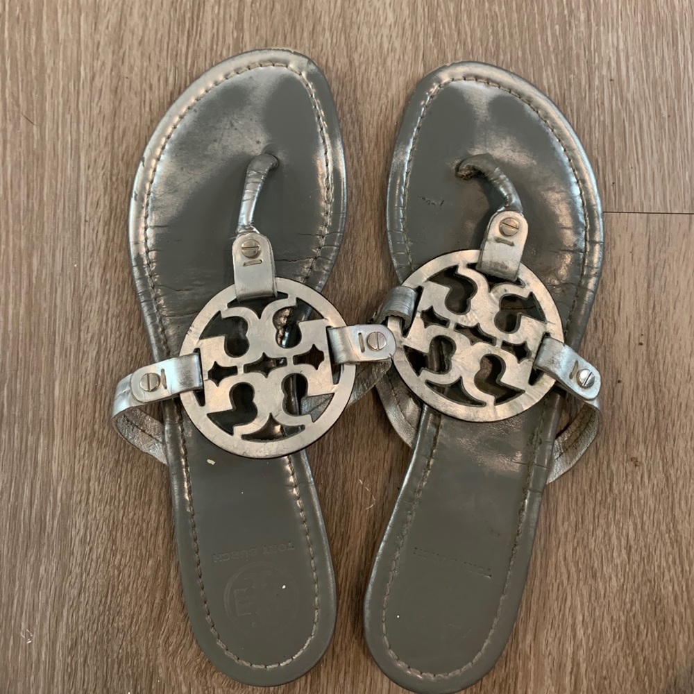 Silver Tory Burch Sandals